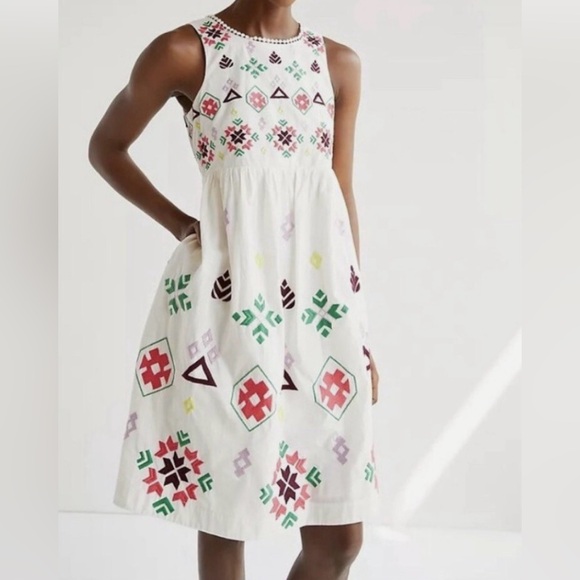 NWT Anthropologie Dolly Embroidered Dress Size Medium - Picture 3 of 7